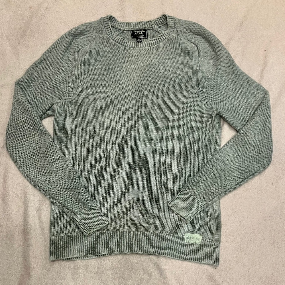 Vintage 90’s Abercrombie & Fitch Sz. M Sage Green Cotton blend knit crewneck